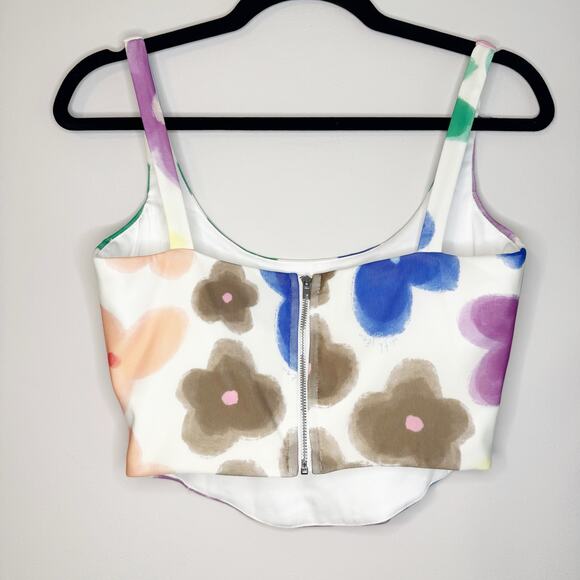 With Jean Cindy Floral Y2K Corset Crop Top Medium - Picture 7 of 11